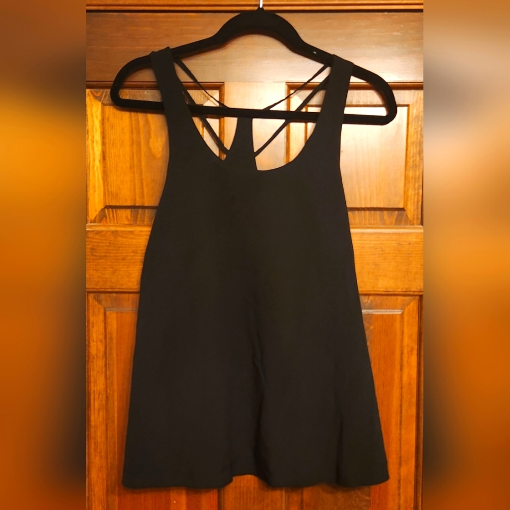Topshop Black Strappy Tank Sz 6